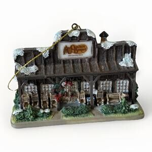 Cracker Barrel Old Country Store Christmas Ornament 2005 Log Cabin Porch Snow